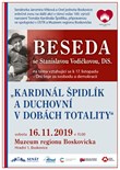 Pozvánka na besedu "Kardinál Špidlík a duchovní v dobách totalit 16. 11. 2019