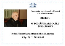 Beseda o Tomáši kardinálu Špidlíkovi 28. 2. 2020 Masarykova střední škola Letovice