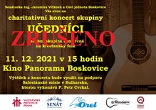 Zrušeno Charitativní koncert Učedníci 11. 12. 2021 Boskovice