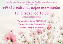 Pozvánka na akci Přání k svátku nejen maminkám Pozvánka na akci Přání k svátku nejen maminkám